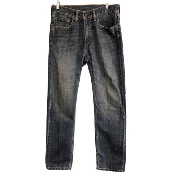 Levi’s 505 Mens dark wash jeans size 31 X 32. 5 pocket with waist whiskering. - Picture 1 of 9